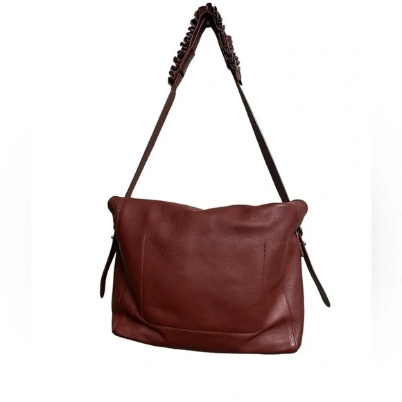 All Saints Copper Brown Leather and Suede Medium Shoulder Bag - Picture 2 of 9